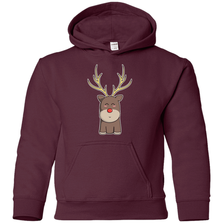 Sweatshirts Maroon / YS Kawaii Christmas Reindeer Youth Hoodie