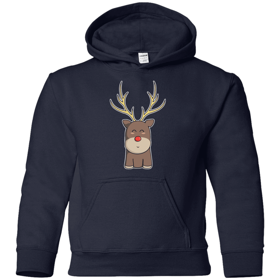 Sweatshirts Navy / YS Kawaii Christmas Reindeer Youth Hoodie