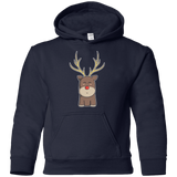 Sweatshirts Navy / YS Kawaii Christmas Reindeer Youth Hoodie