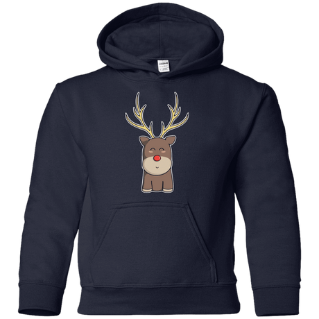 Sweatshirts Navy / YS Kawaii Christmas Reindeer Youth Hoodie