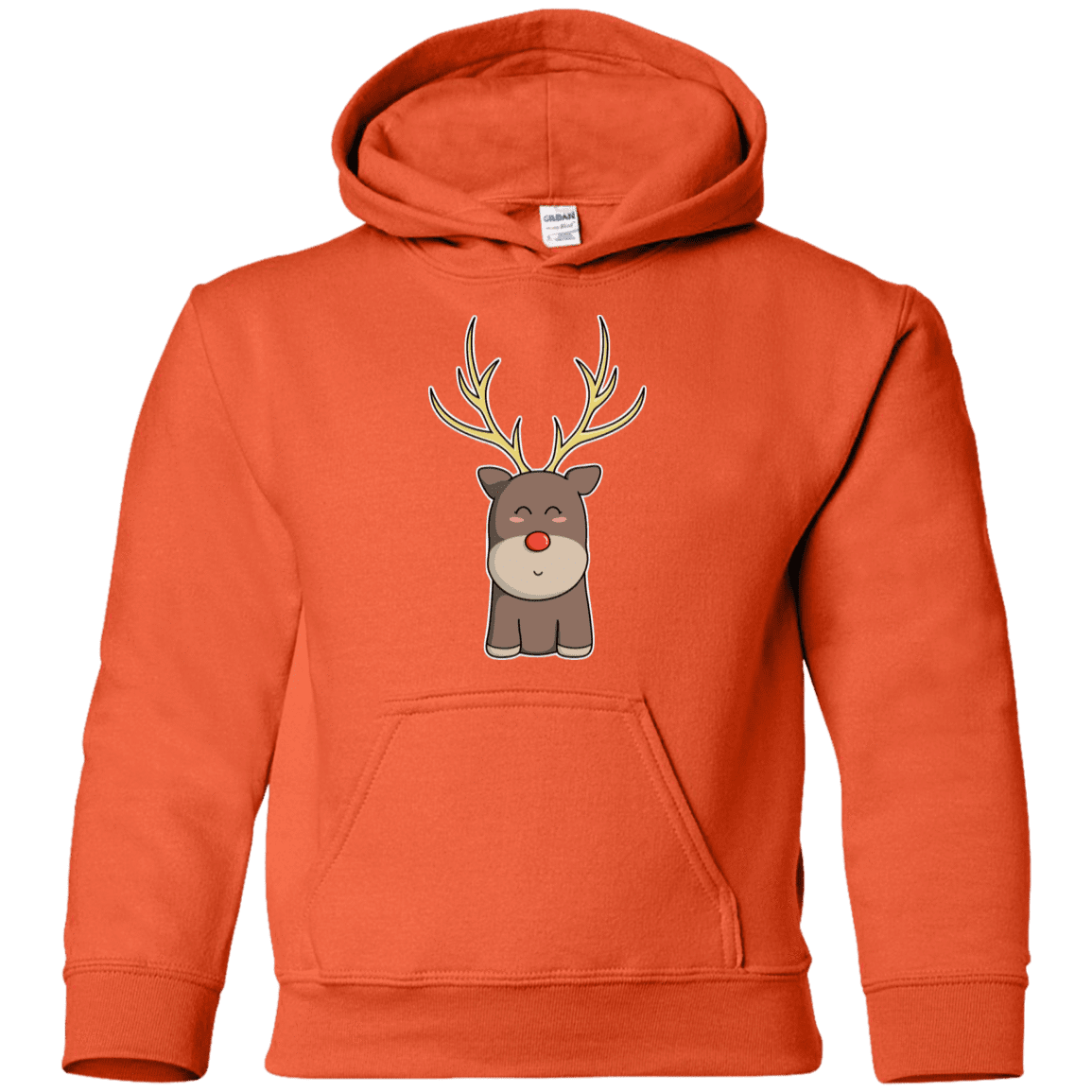 Sweatshirts Orange / YS Kawaii Christmas Reindeer Youth Hoodie