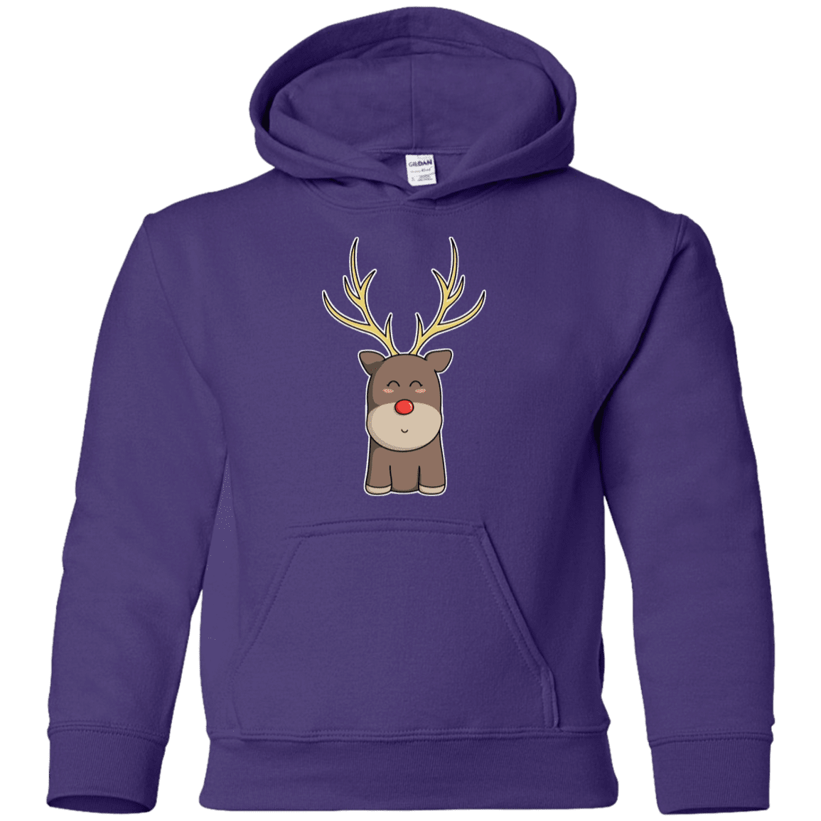 Sweatshirts Purple / YS Kawaii Christmas Reindeer Youth Hoodie