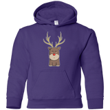 Sweatshirts Purple / YS Kawaii Christmas Reindeer Youth Hoodie