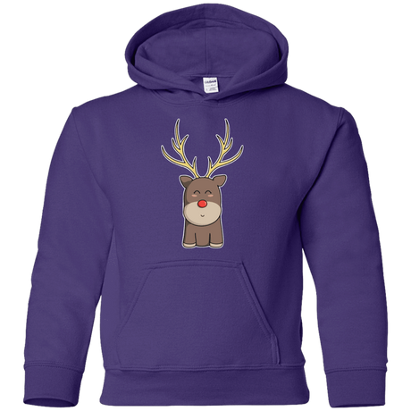 Sweatshirts Purple / YS Kawaii Christmas Reindeer Youth Hoodie