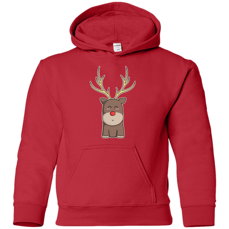 Sweatshirts Red / YS Kawaii Christmas Reindeer Youth Hoodie