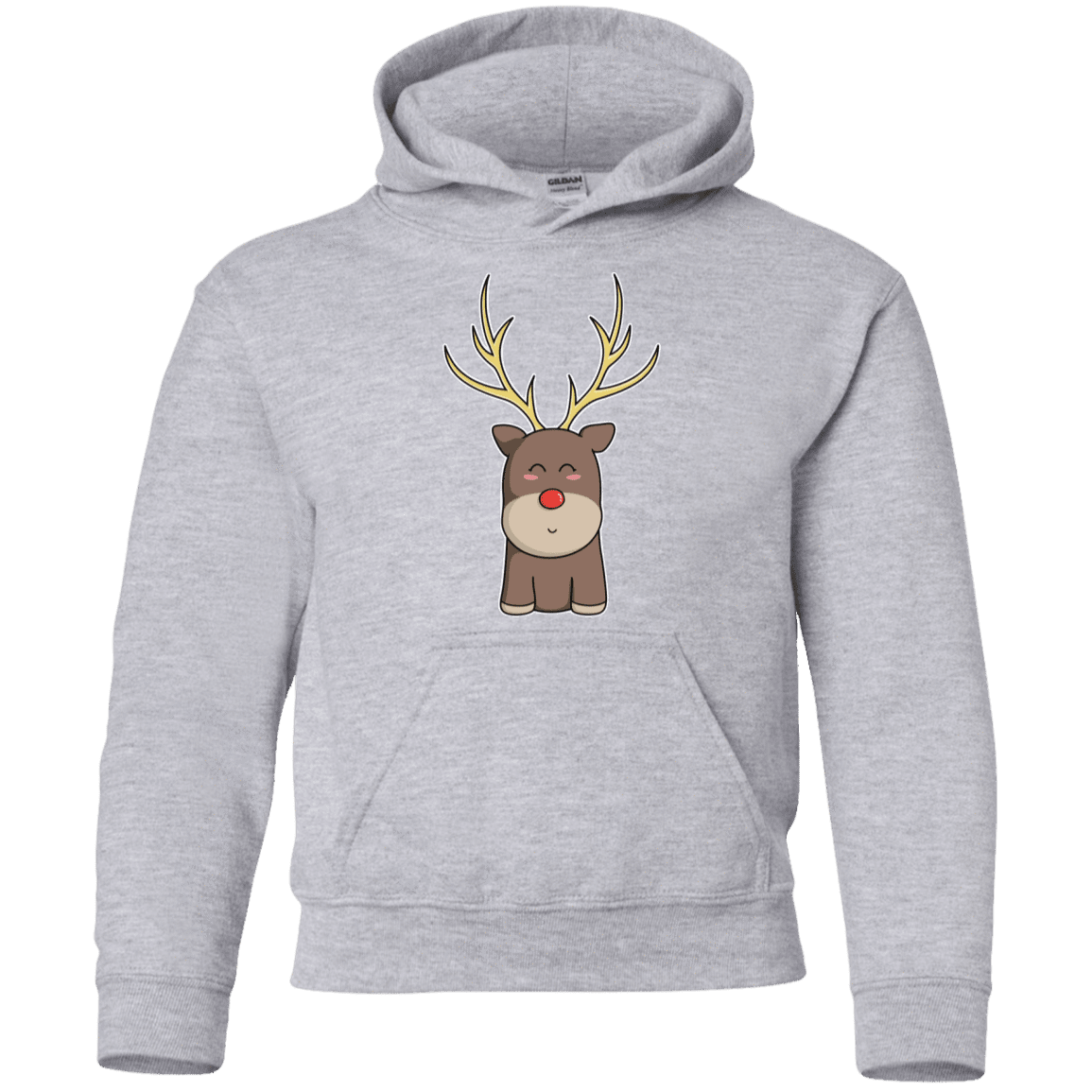 Sweatshirts Sport Grey / YS Kawaii Christmas Reindeer Youth Hoodie