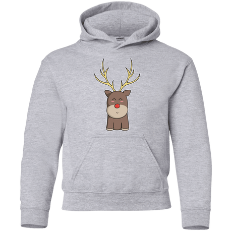 Sweatshirts Sport Grey / YS Kawaii Christmas Reindeer Youth Hoodie