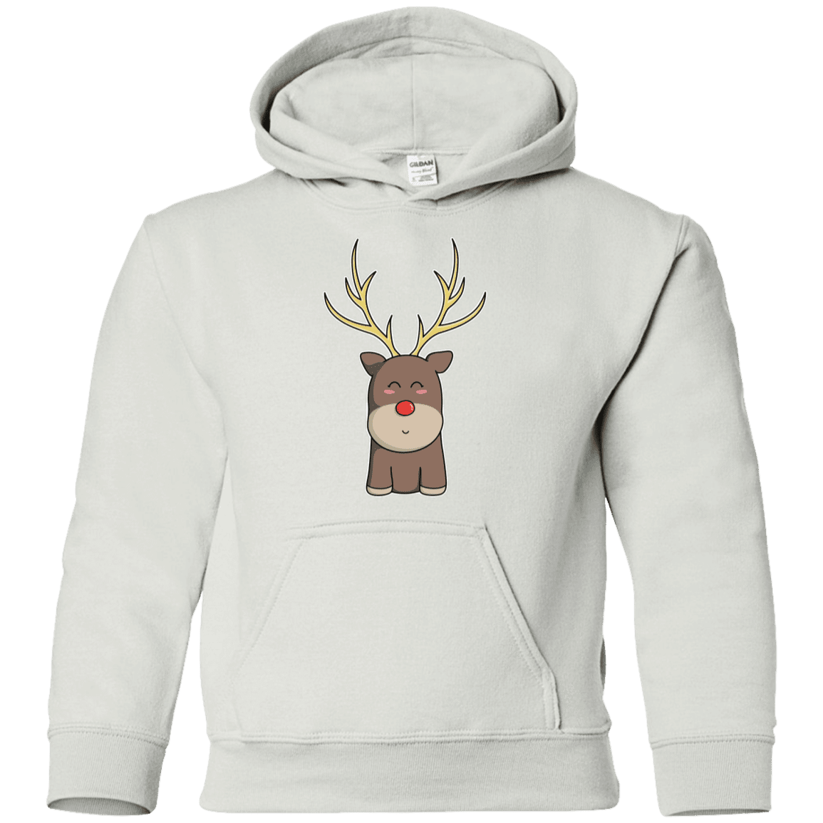 Sweatshirts White / YS Kawaii Christmas Reindeer Youth Hoodie