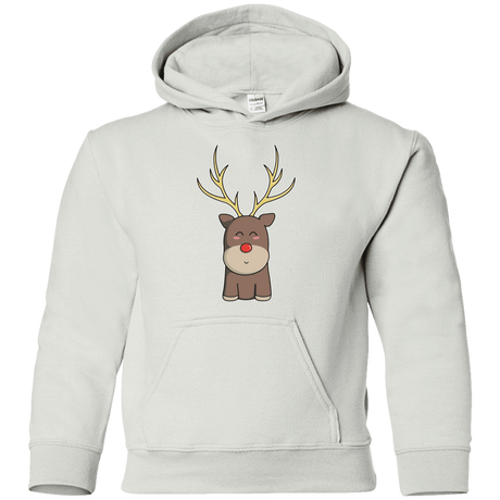 Sweatshirts White / YS Kawaii Christmas Reindeer Youth Hoodie