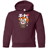 Sweatshirts Maroon / YS Kawaii Clown Youth Hoodie