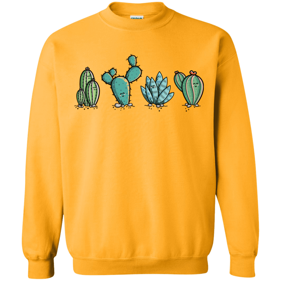 Sweatshirts Gold / S Kawaii Cute Cactus Plants Crewneck Sweatshirt