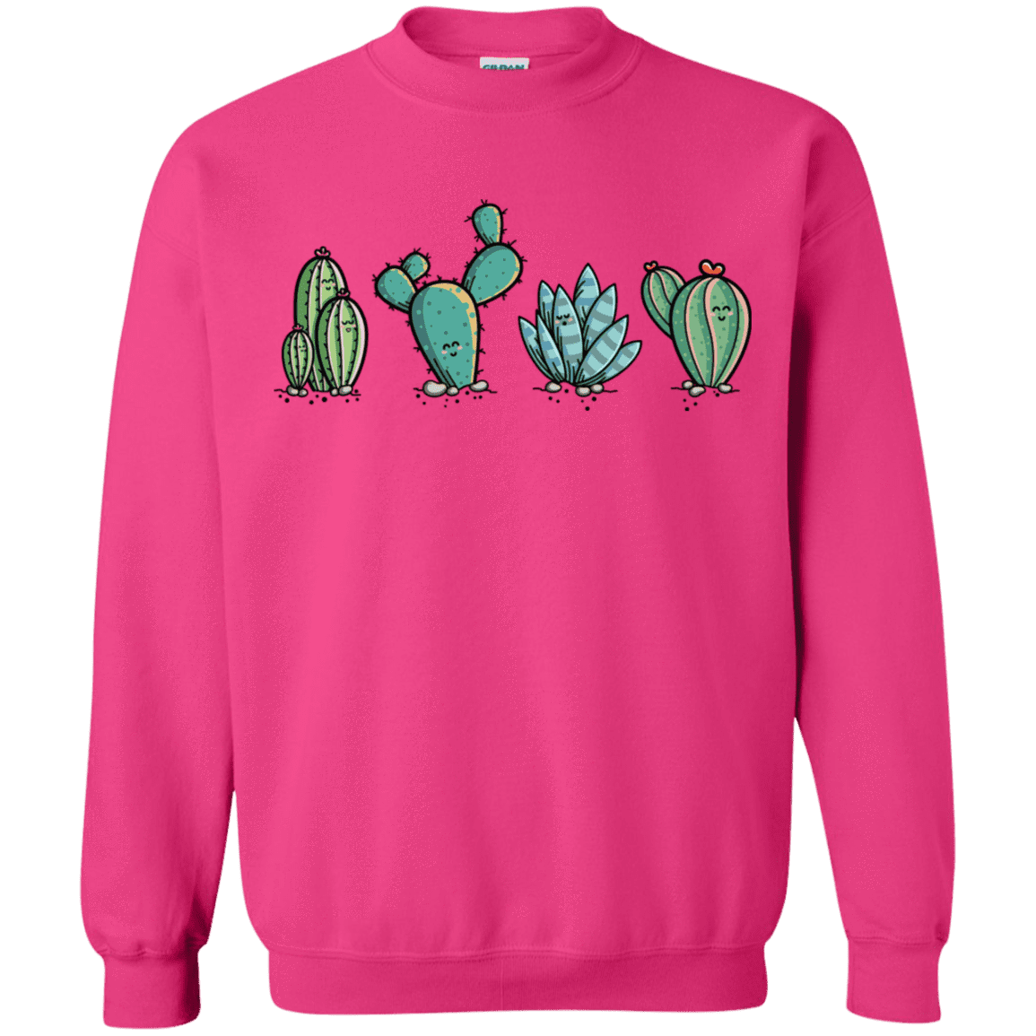 Sweatshirts Heliconia / S Kawaii Cute Cactus Plants Crewneck Sweatshirt