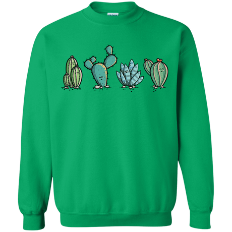 Sweatshirts Irish Green / S Kawaii Cute Cactus Plants Crewneck Sweatshirt