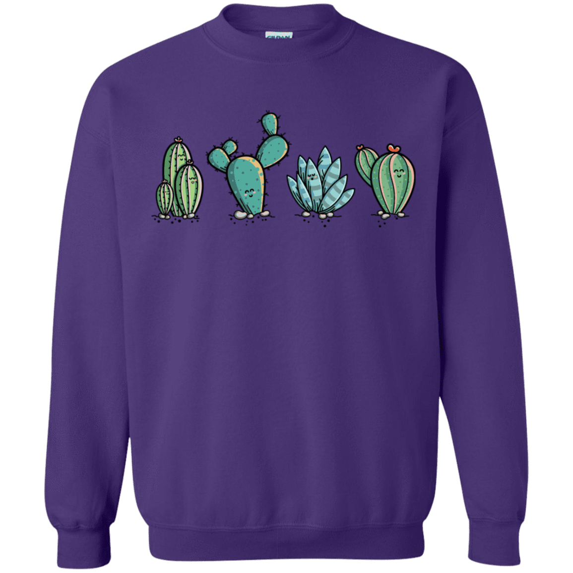 Sweatshirts Purple / S Kawaii Cute Cactus Plants Crewneck Sweatshirt