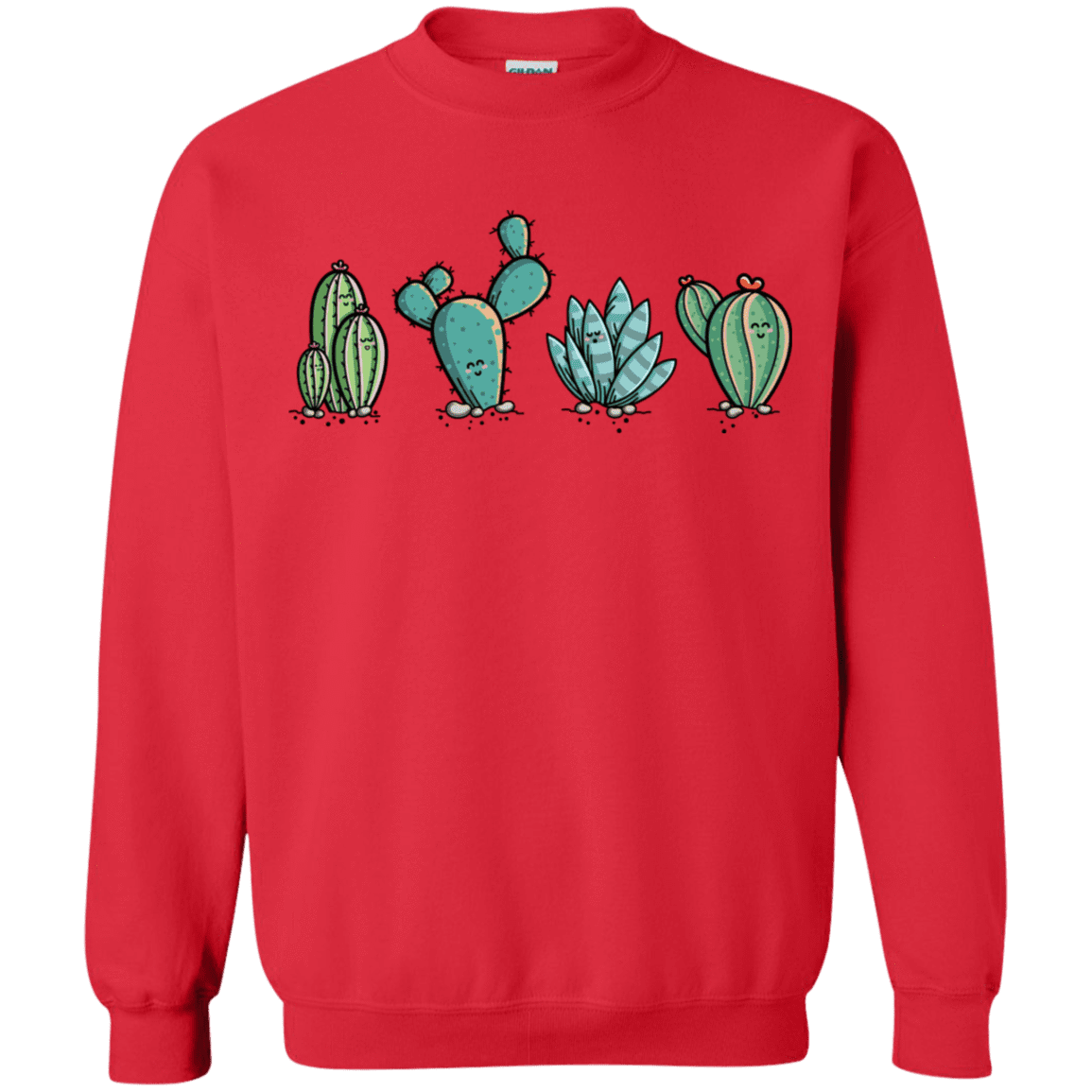 Sweatshirts Red / S Kawaii Cute Cactus Plants Crewneck Sweatshirt