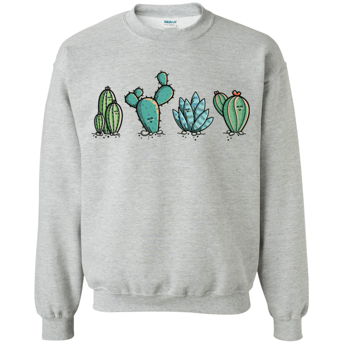 Sweatshirts Sport Grey / S Kawaii Cute Cactus Plants Crewneck Sweatshirt