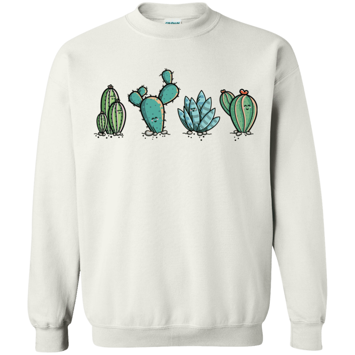 Sweatshirts White / S Kawaii Cute Cactus Plants Crewneck Sweatshirt