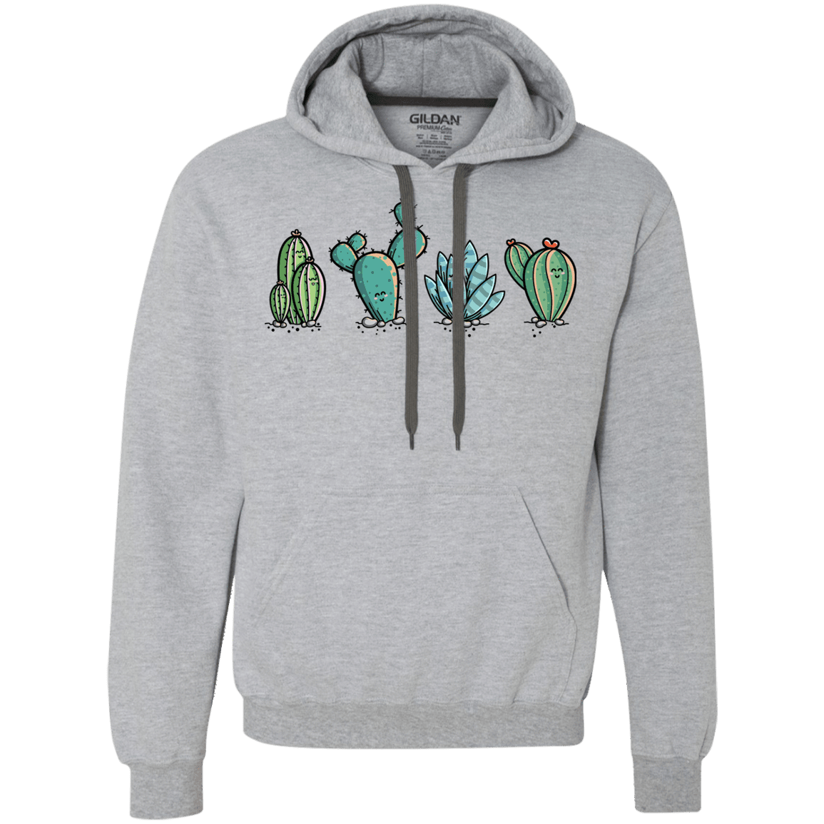 Sweatshirts Sport Grey / L Kawaii Cute Cactus Plants Premium Fleece Hoodie