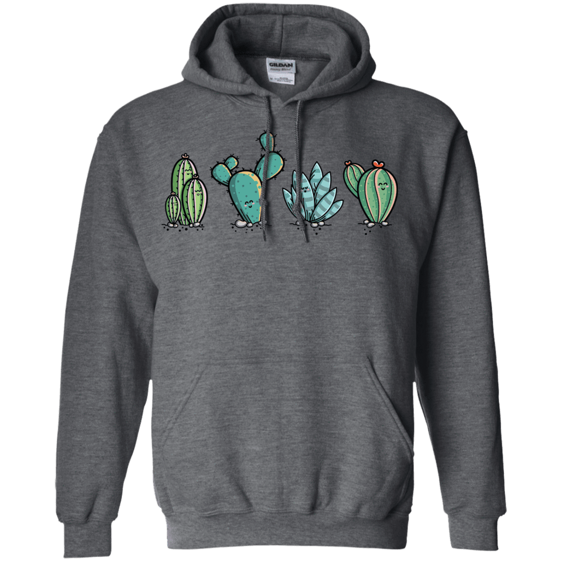 Sweatshirts Dark Heather / S Kawaii Cute Cactus Plants Pullover Hoodie