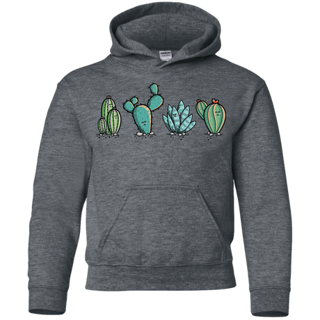 Sweatshirts Dark Heather / YS Kawaii Cute Cactus Plants Youth Hoodie