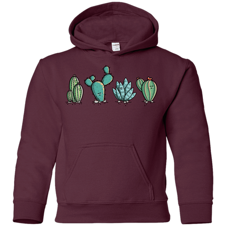 Sweatshirts Maroon / YS Kawaii Cute Cactus Plants Youth Hoodie