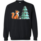 Sweatshirts Black / S Kawaii Cute Christmas Fox Crewneck Sweatshirt