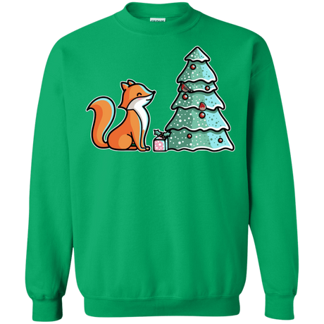 Sweatshirts Irish Green / S Kawaii Cute Christmas Fox Crewneck Sweatshirt