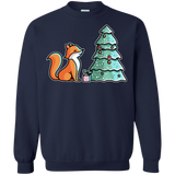 Sweatshirts Navy / S Kawaii Cute Christmas Fox Crewneck Sweatshirt