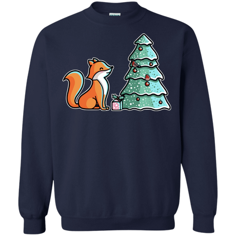 Sweatshirts Navy / S Kawaii Cute Christmas Fox Crewneck Sweatshirt