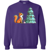 Sweatshirts Purple / S Kawaii Cute Christmas Fox Crewneck Sweatshirt