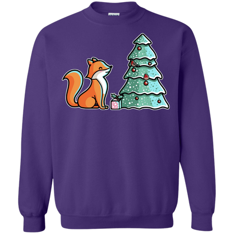 Sweatshirts Purple / S Kawaii Cute Christmas Fox Crewneck Sweatshirt