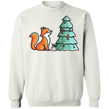 Sweatshirts White / S Kawaii Cute Christmas Fox Crewneck Sweatshirt