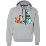 Sweatshirts Sport Grey / L Kawaii Cute Christmas Fox Premium Fleece Hoodie