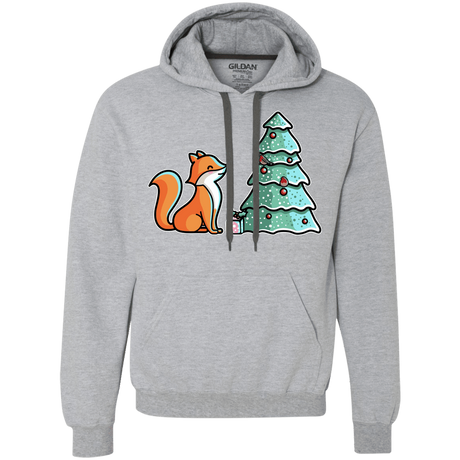 Sweatshirts Sport Grey / L Kawaii Cute Christmas Fox Premium Fleece Hoodie