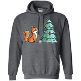 Sweatshirts Dark Heather / S Kawaii Cute Christmas Fox Pullover Hoodie