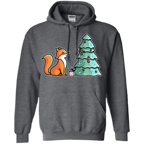 Sweatshirts Dark Heather / S Kawaii Cute Christmas Fox Pullover Hoodie