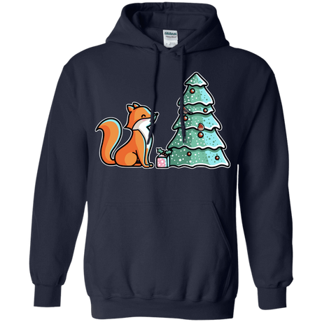 Sweatshirts Navy / S Kawaii Cute Christmas Fox Pullover Hoodie