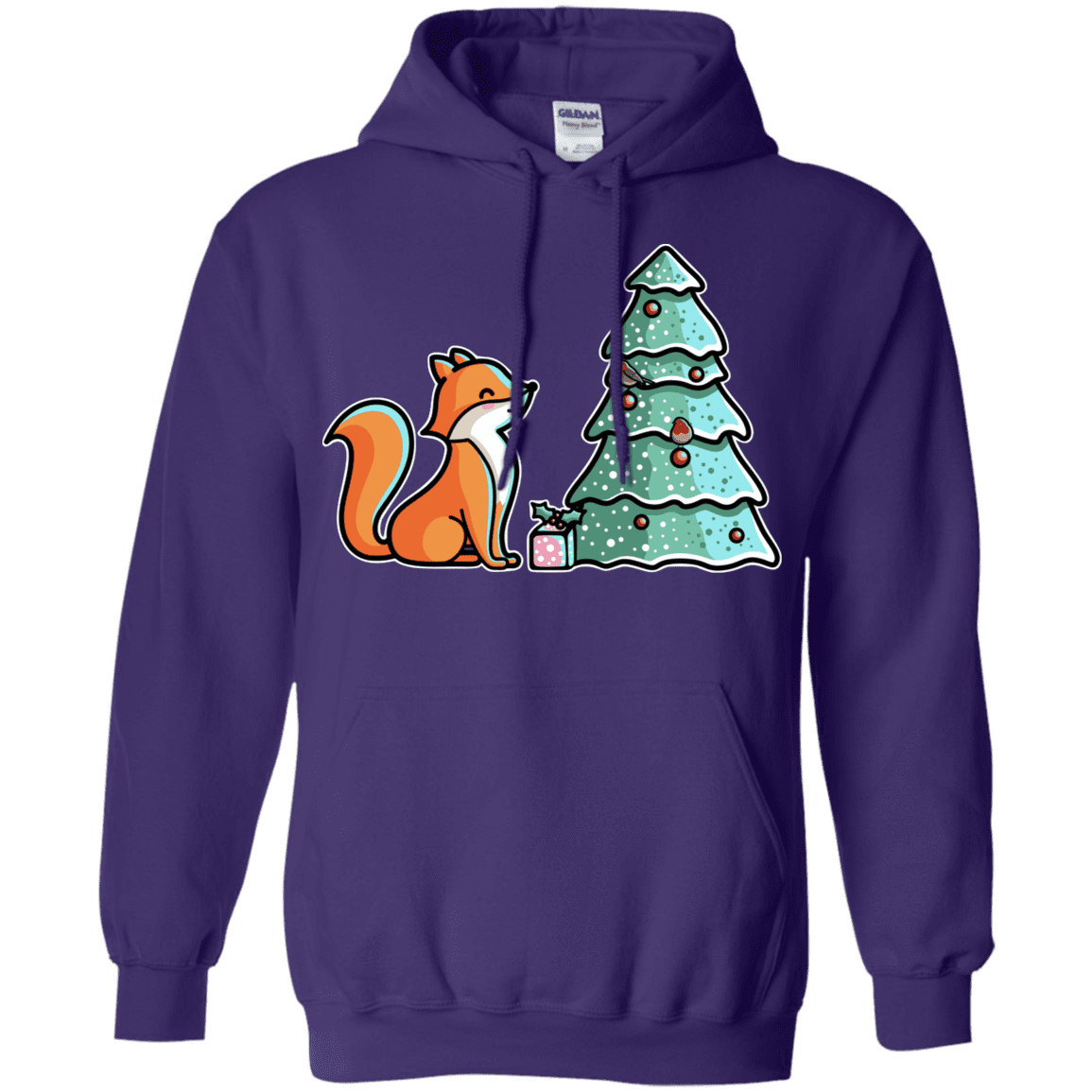 Sweatshirts Purple / S Kawaii Cute Christmas Fox Pullover Hoodie