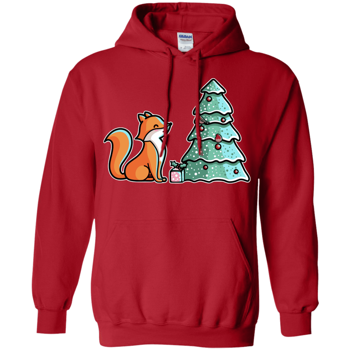 Sweatshirts Red / S Kawaii Cute Christmas Fox Pullover Hoodie