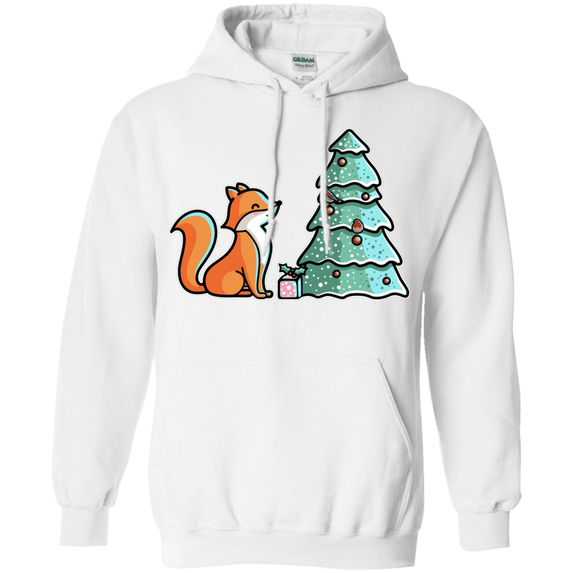 Sweatshirts White / S Kawaii Cute Christmas Fox Pullover Hoodie