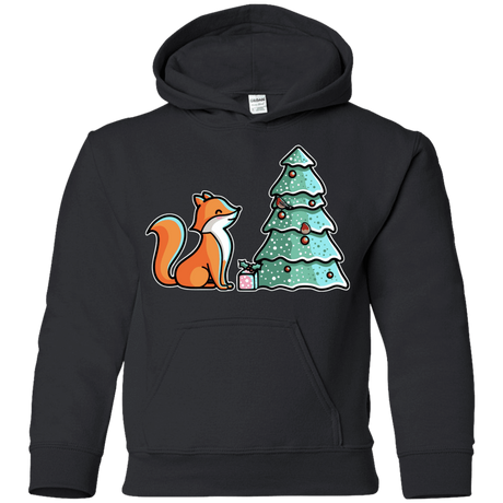 Sweatshirts Black / YS Kawaii Cute Christmas Fox Youth Hoodie