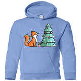 Sweatshirts Carolina Blue / YS Kawaii Cute Christmas Fox Youth Hoodie