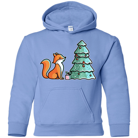 Sweatshirts Carolina Blue / YS Kawaii Cute Christmas Fox Youth Hoodie