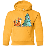 Sweatshirts Gold / YS Kawaii Cute Christmas Fox Youth Hoodie