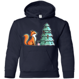 Sweatshirts Navy / YS Kawaii Cute Christmas Fox Youth Hoodie