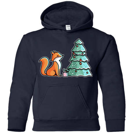 Sweatshirts Navy / YS Kawaii Cute Christmas Fox Youth Hoodie