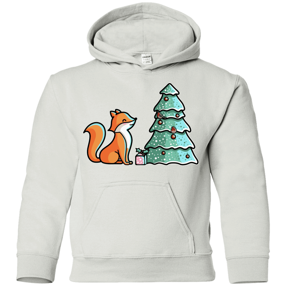 Sweatshirts White / YS Kawaii Cute Christmas Fox Youth Hoodie
