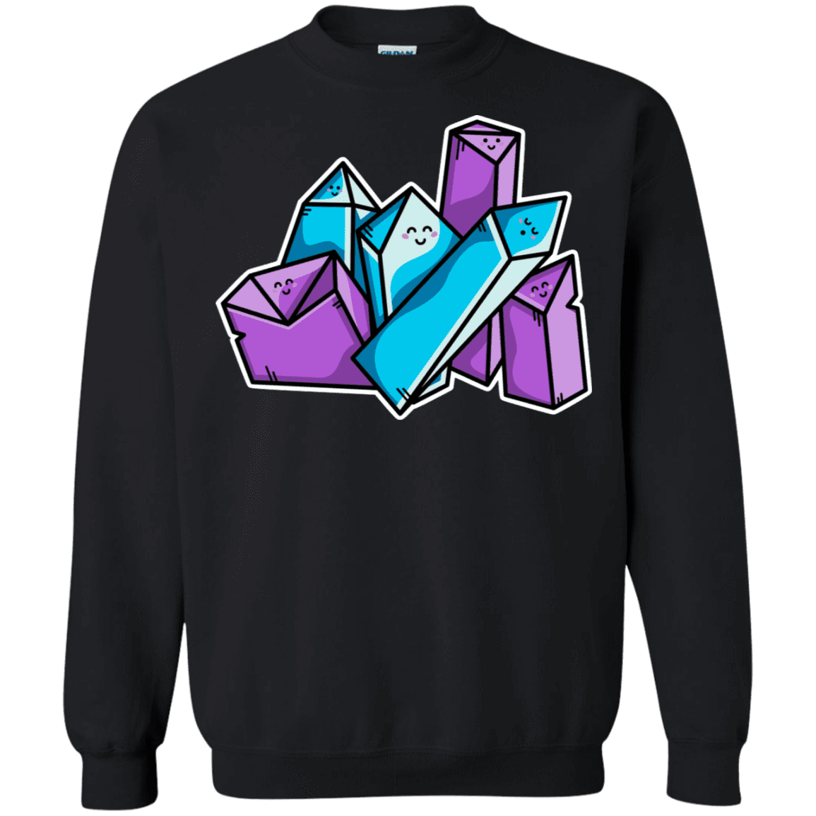 Sweatshirts Black / S Kawaii Cute Crystals Crewneck Sweatshirt