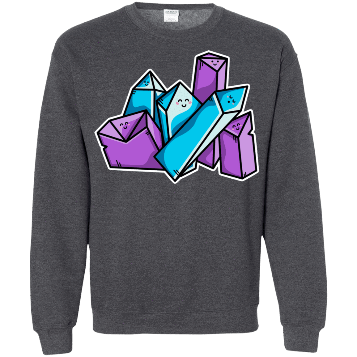 Sweatshirts Dark Heather / S Kawaii Cute Crystals Crewneck Sweatshirt