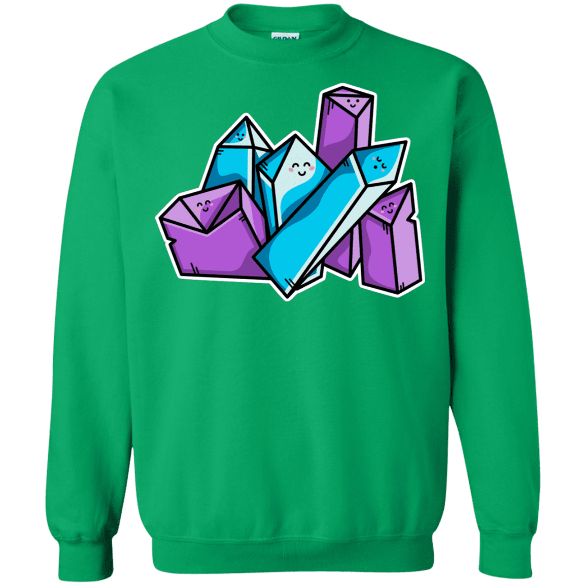 Sweatshirts Irish Green / S Kawaii Cute Crystals Crewneck Sweatshirt